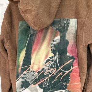 Jordan Brown Hoodie with Multicolor Graphic